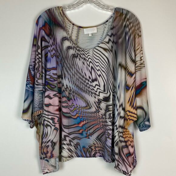 ALEXIS DOLMAN SLEEVE BLOUSE RAINBOW SAFARI SIZE XS RARE - Picture 3 of 9